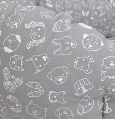 Pelíšek, 80 cm, šedý se vzorem