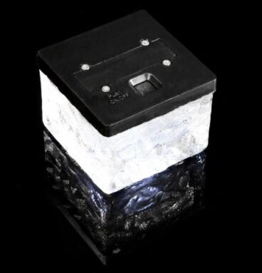 Venkovní solární osvětlení - skleněná kostka - bílá 7 x 7 x 5 cm