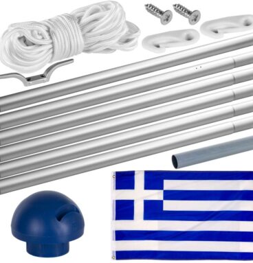 FLAGMASTER® Vlajkový stožár vč. vlajky Řecko, 6,50 m