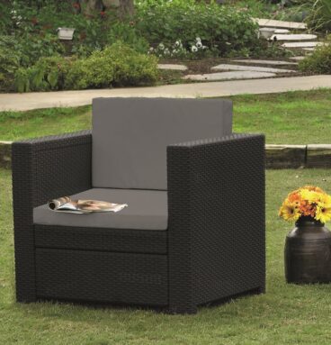 Zahradní křeslo PROVENCE, antracit + šedé podušky