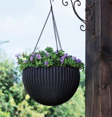 Květináč HANGING SPHERE, hnědý