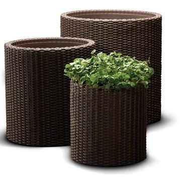 Keter Květináč Cylinder, L, hnědá