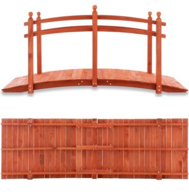 Zahradní dřevěný můstek se zábradlím, 235 x 75 x 109 cm