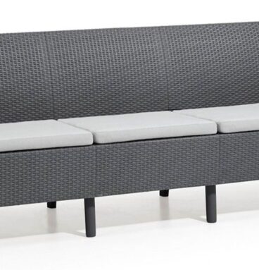 Zahradní polyratanová pohovka SALEMO, trojmístná, grafit