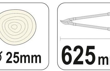 Nůžky na větve 625mm (průměr 25mm) šikmý stříh AL rukojeti