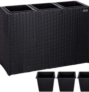 Stilista Stojan na 3 květináče, černý, 84 x 29 x 60 cm