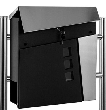 Stojící poštovní schránka Dublin, černá, dvě kovové nohy