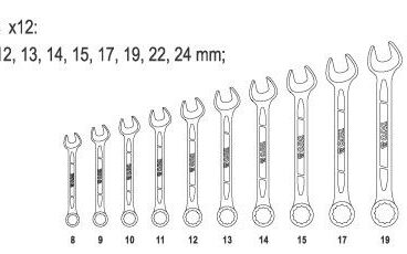 Sada očkoplochých klíčů - 12 ks
