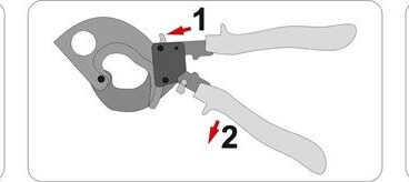 Ráčnové štípací kleště, 380 mm