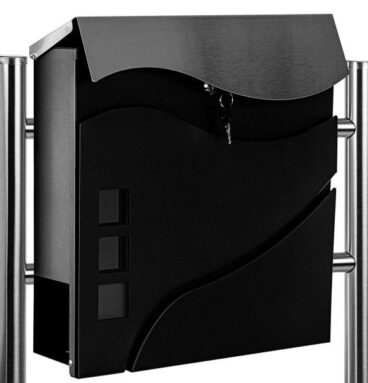 Stojící poštovní schránka Dalas, černá, dvě kovové nohy