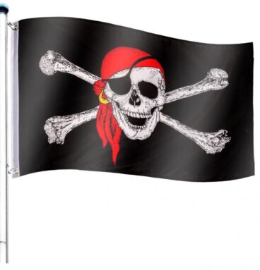 FLAGMASTER® Vlajkový stožár vč. pirátské vlajky, 650 cm