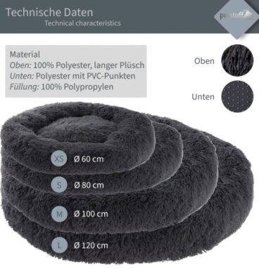 Petstuff Pelíšek pro psa, kulatý, tmavě šedý, 100 cm