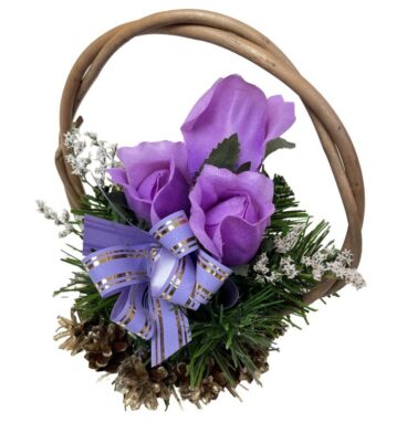 Květinový košík střední velikosti, fialový
