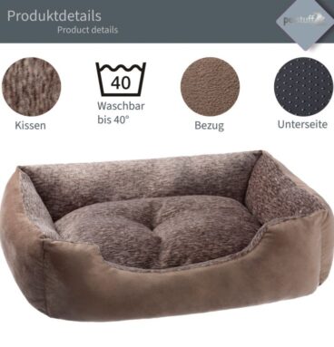 Petstuff Pelíšek pro psa, velikost S, 50 x 40 x 17 cm, hnědý