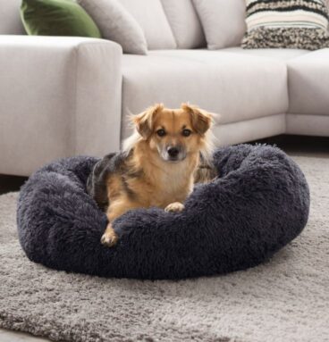 Petstuff Pelíšek pro psa, kulatý, tmavě šedý, 80 cm