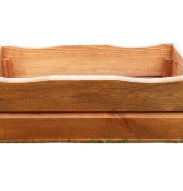 Dřevěný květináč truhlík na květiny, 44 cm, hnědý