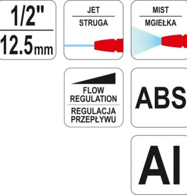 Pistole postřikovací 1/2" - plast/Al