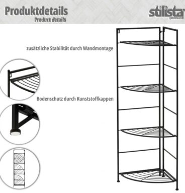 STILISTA Rohový stojan na rostliny, 116 x 35 x 35 cm