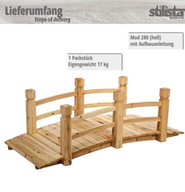 Zahradní dřevěný můstek, 150 x 67 x 55 cm, nosnost 150 kg