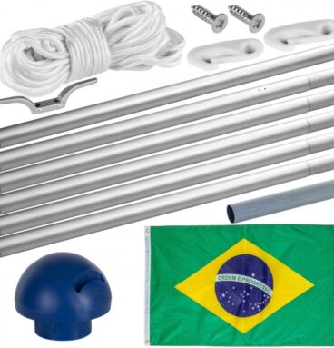 FLAGMASTER Vlajkový stožár vč. vlajky Brazílie, 650 cm