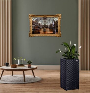 Stilista Stojan na květináč, polyratan, hnědý, 64 x 30 cm