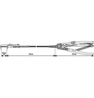 Kleště na spony hadicové samosvorné s lankem - 53 mm